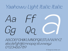 Yaahowu Light Italic