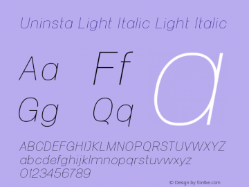 Uninsta Light Italic