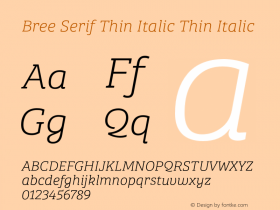 Bree Serif Thin Italic