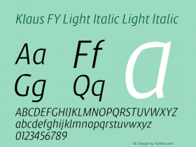 Klaus FY Light Italic