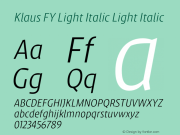 Klaus FY Light Italic