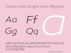 Canaro ExtraLight Italic