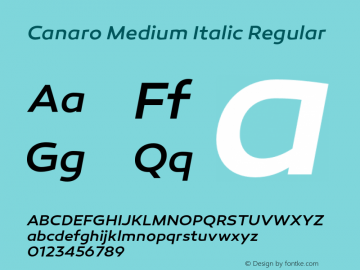 Canaro Medium Italic