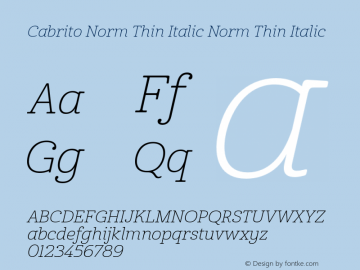 Cabrito Norm Thin Italic