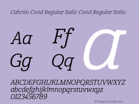 Cabrito Cond Regular Italic