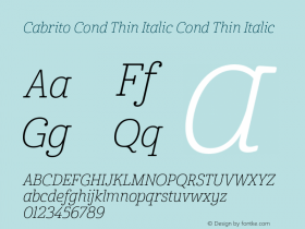 Cabrito Cond Thin Italic