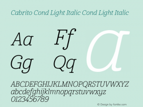 Cabrito Cond Light Italic