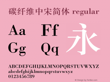 碳纤维中宋简体
