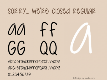 KG Sorry Not Sorry Font