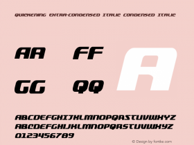 Quickening Extra-Condensed Italic