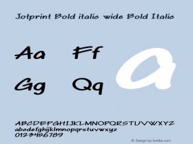 Jotprint Bold italic wide