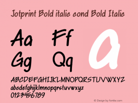 Jotprint Bold italic cond