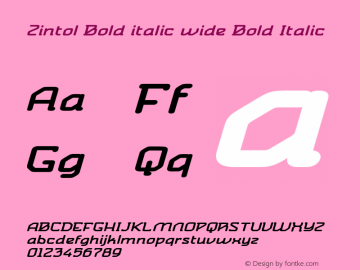 Zintol Bold italic wide