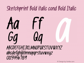 Sketchprint Bold italic cond