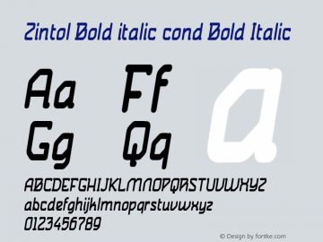 Zintol Bold italic cond