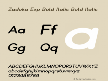 Zadoka Exp Bold Italic