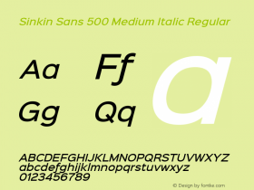 Sinkin Sans 500 Medium Italic