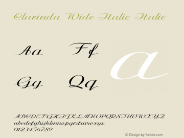 Clarinda Wide Italic