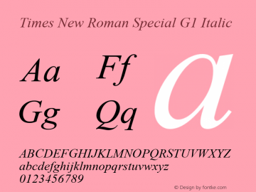 Times New Roman Special G1