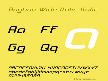 Bogboo Wide Italic