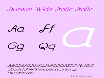 Dunkel Wide Italic