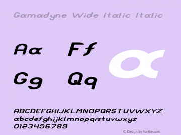 Gamadyne Wide Italic