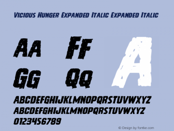 Vicious Hunger Expanded Italic