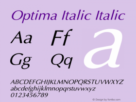 Optima Italic