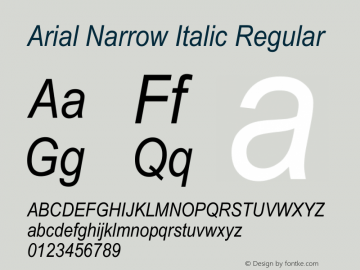 Arial Narrow Italic