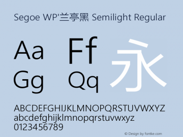 Segoe WP'兰亭黑 Semilight