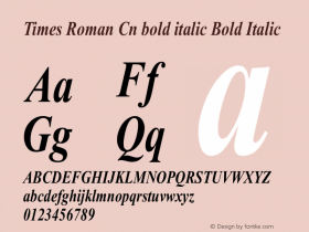 Times Roman Cn bold italic