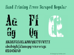 Hand Printing Press Scraped