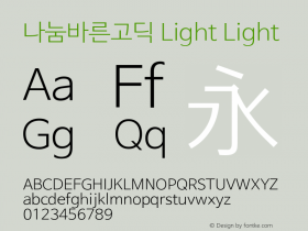 나눔바른고딕 Light