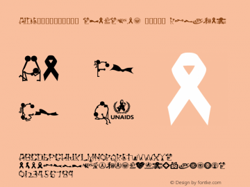 AIDS预防爱滋公益标志字体 zhaozi.cn 找字网制作