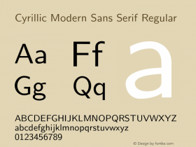 Cyrillic Modern Sans Serif