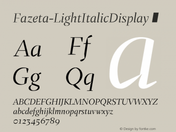 Fazeta-LightItalicDisplay