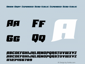 Union Gray Expanded Semi-Italic