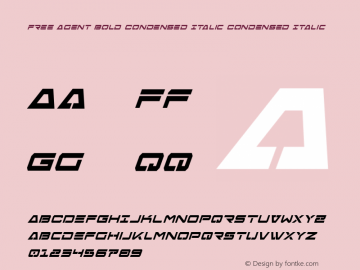 Free Agent Bold Condensed Italic