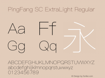 PingFang SC ExtraLight