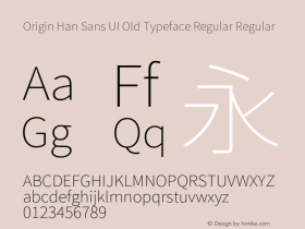 Origin Han Sans UI Old Typeface Regular