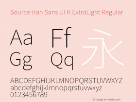 Source Han Sans UI K ExtraLight