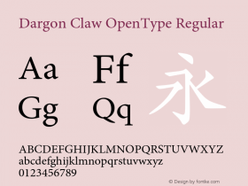 Dargon Claw OpenType