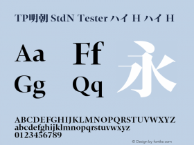 TP明朝 StdN Tester ハイ H