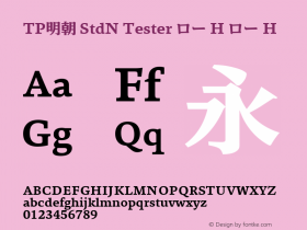 TP明朝 StdN Tester ロー H