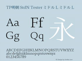 TP明朝 StdN Tester ミドル L