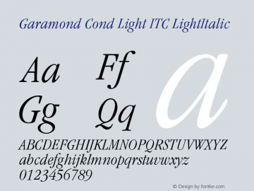 Garamond Cond Light ITC