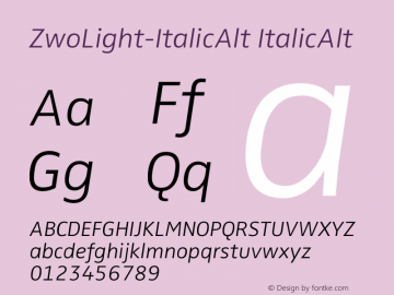 ZwoLight-ItalicAlt