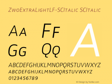 ZwoExtraLightLF-SCItalic