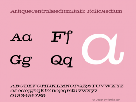 AntiqueCentralMediumItalic