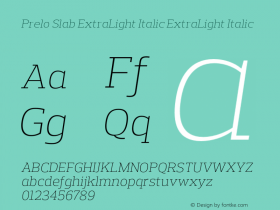 Prelo Slab ExtraLight Italic